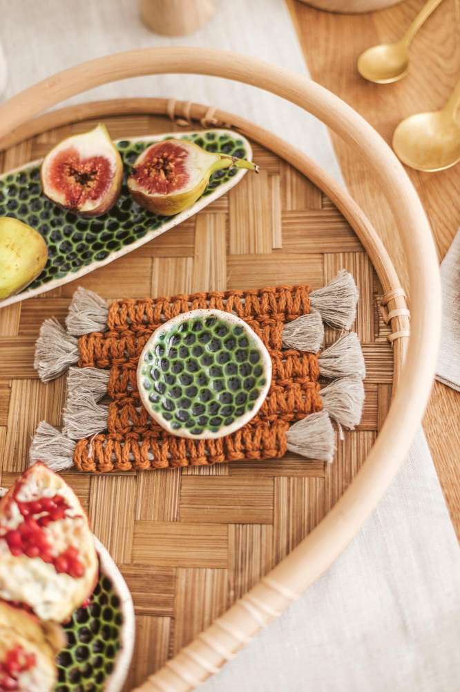 Lininiai padėkliukai. Cinamono spalvos (2 vnt.)