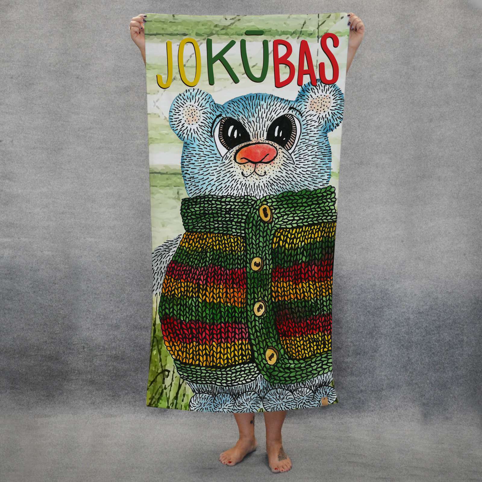 Vardinis rankšluostis su MEŠKINU (S, L, XL)
