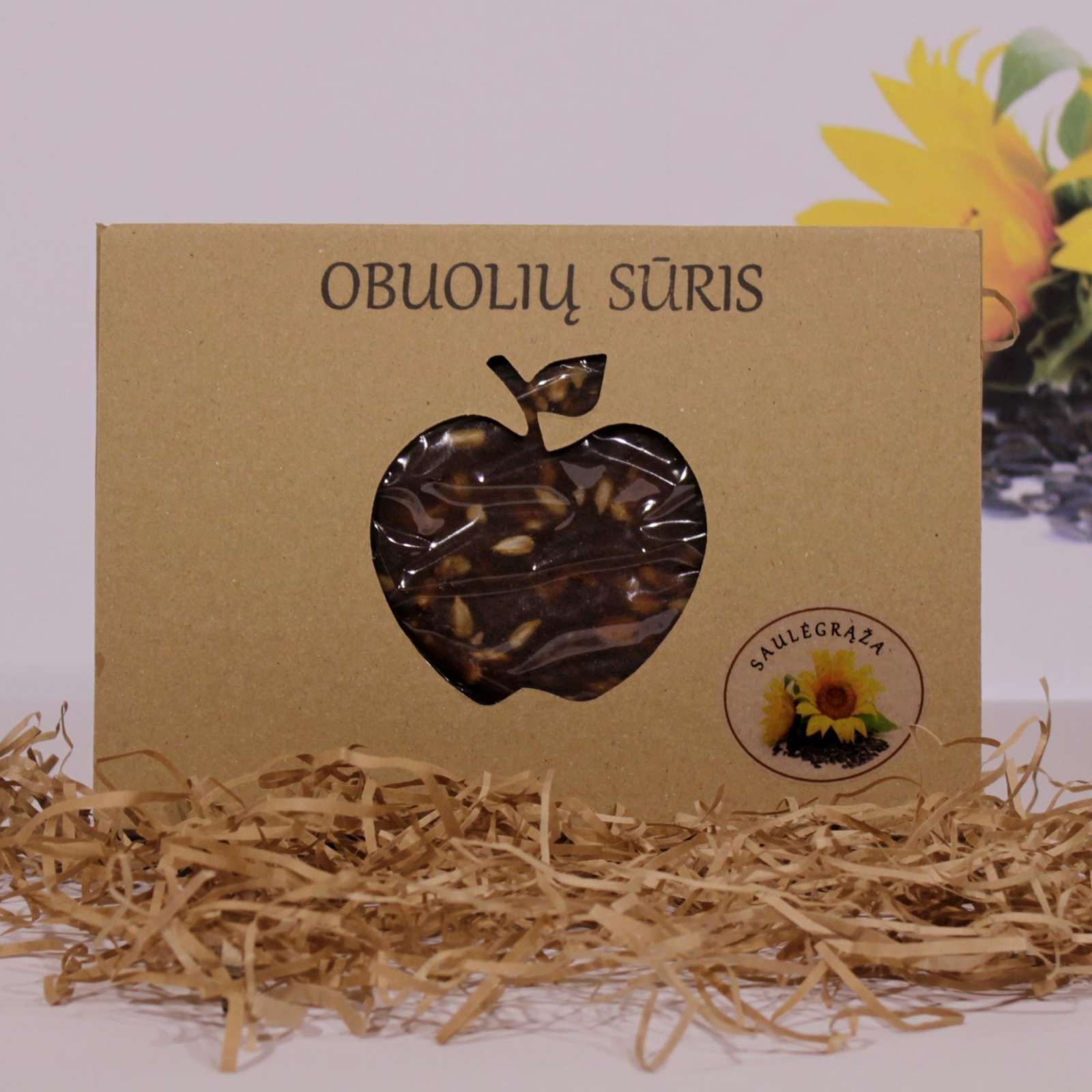 Obuolių sūris su saulėgrąžų sėklomis dėžutėje, 220 gr.