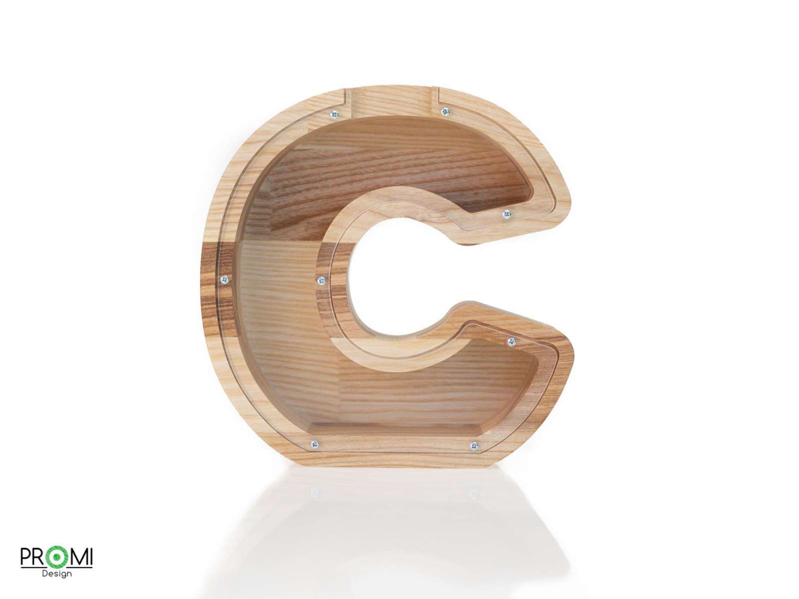 Medinė taupyklė raidė „C“