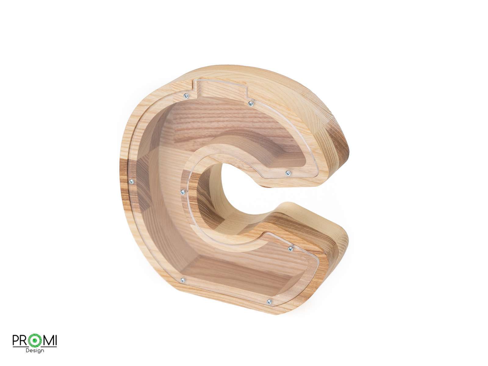 Medinė taupyklė raidė „C“