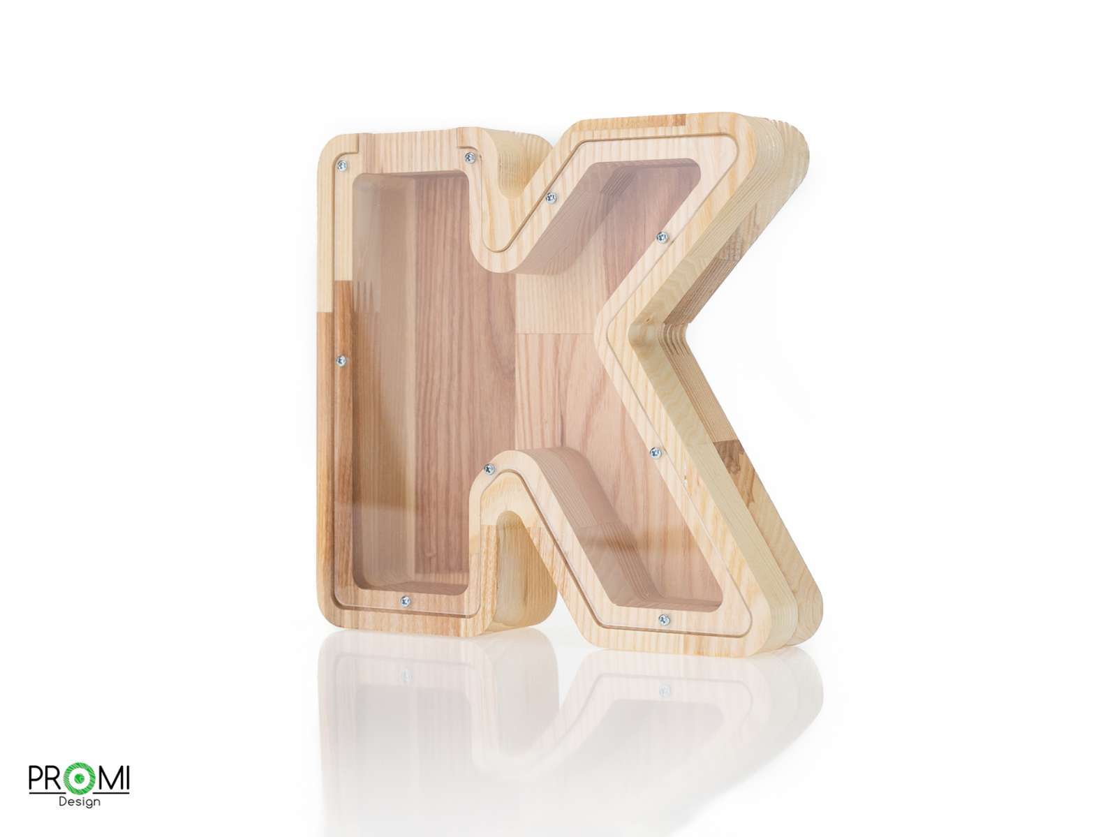 Medinė taupyklė raidė„K“