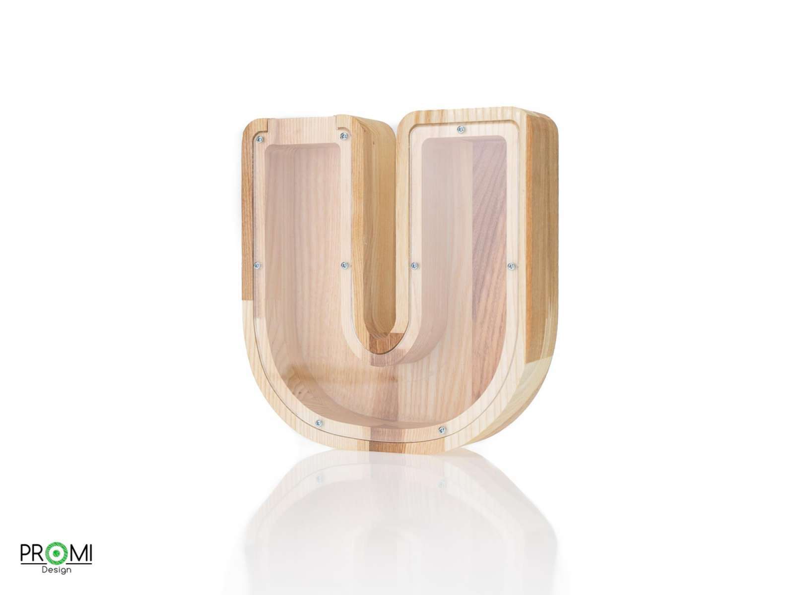 Medinė taupyklė raidė „U“