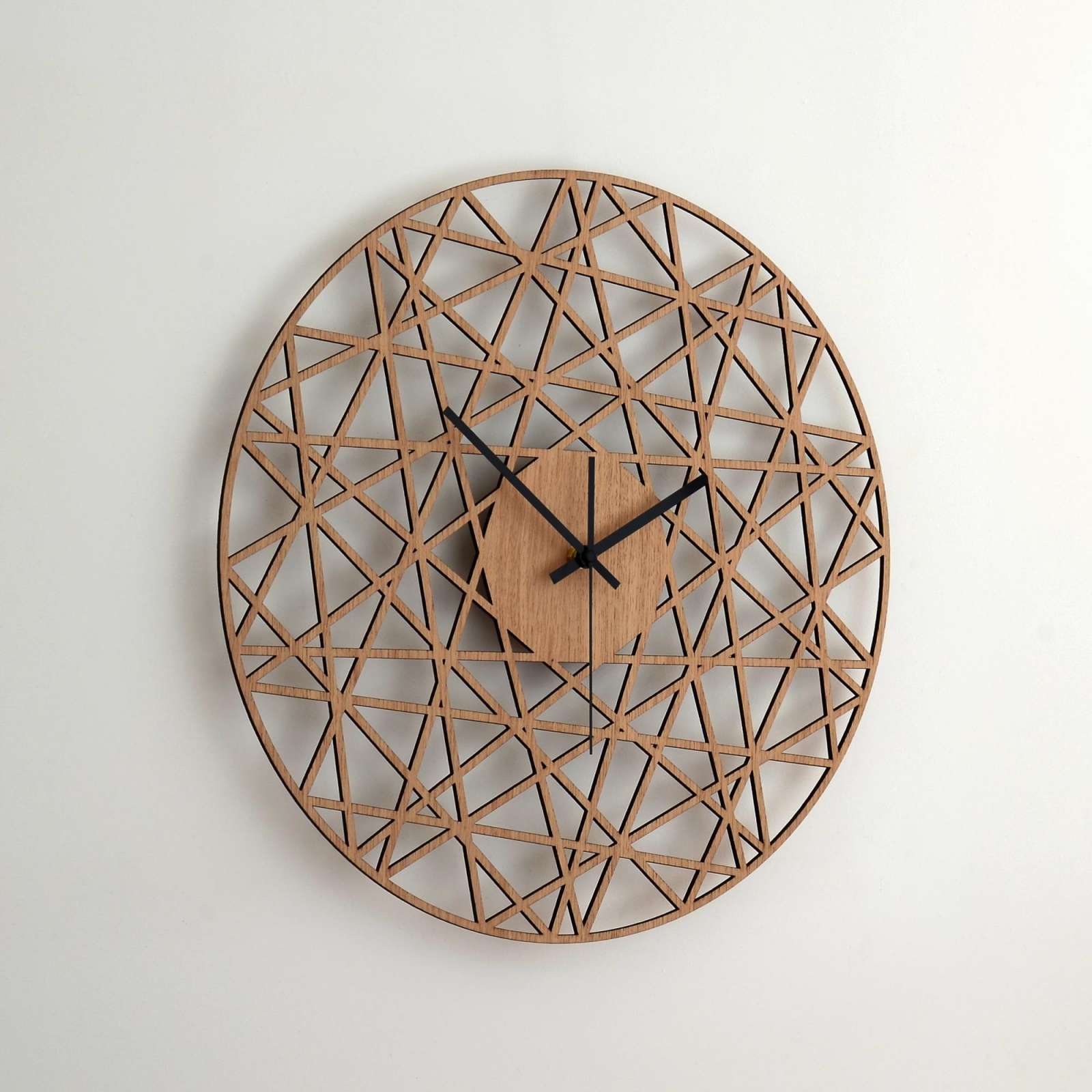 Sieninis ąžuolo faneruotės laikrodis POLYGONAL