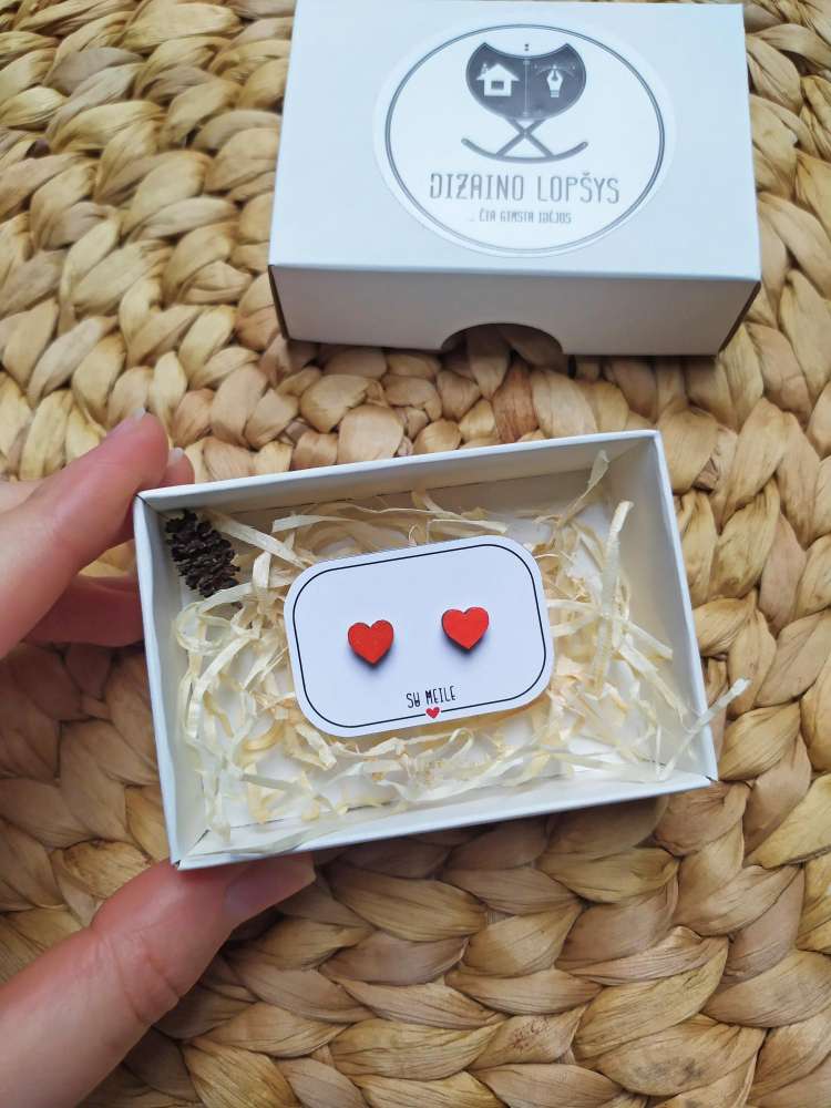 Auskarai Valentino dienai ''Širdelės''