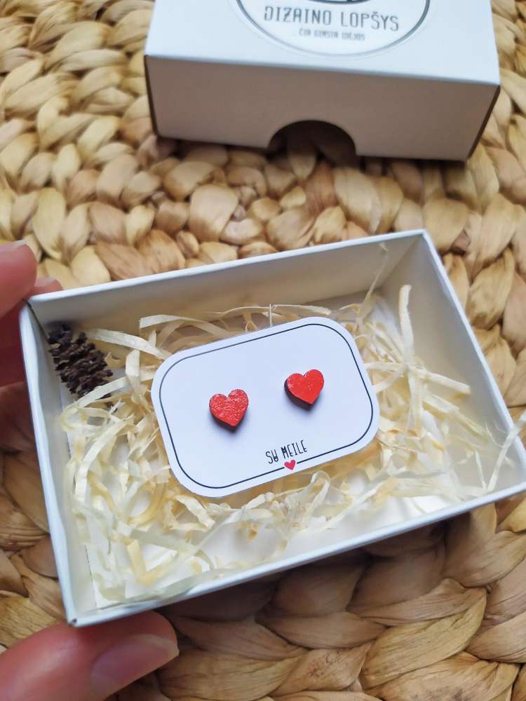 Auskarai Valentino dienai ''Širdelės''