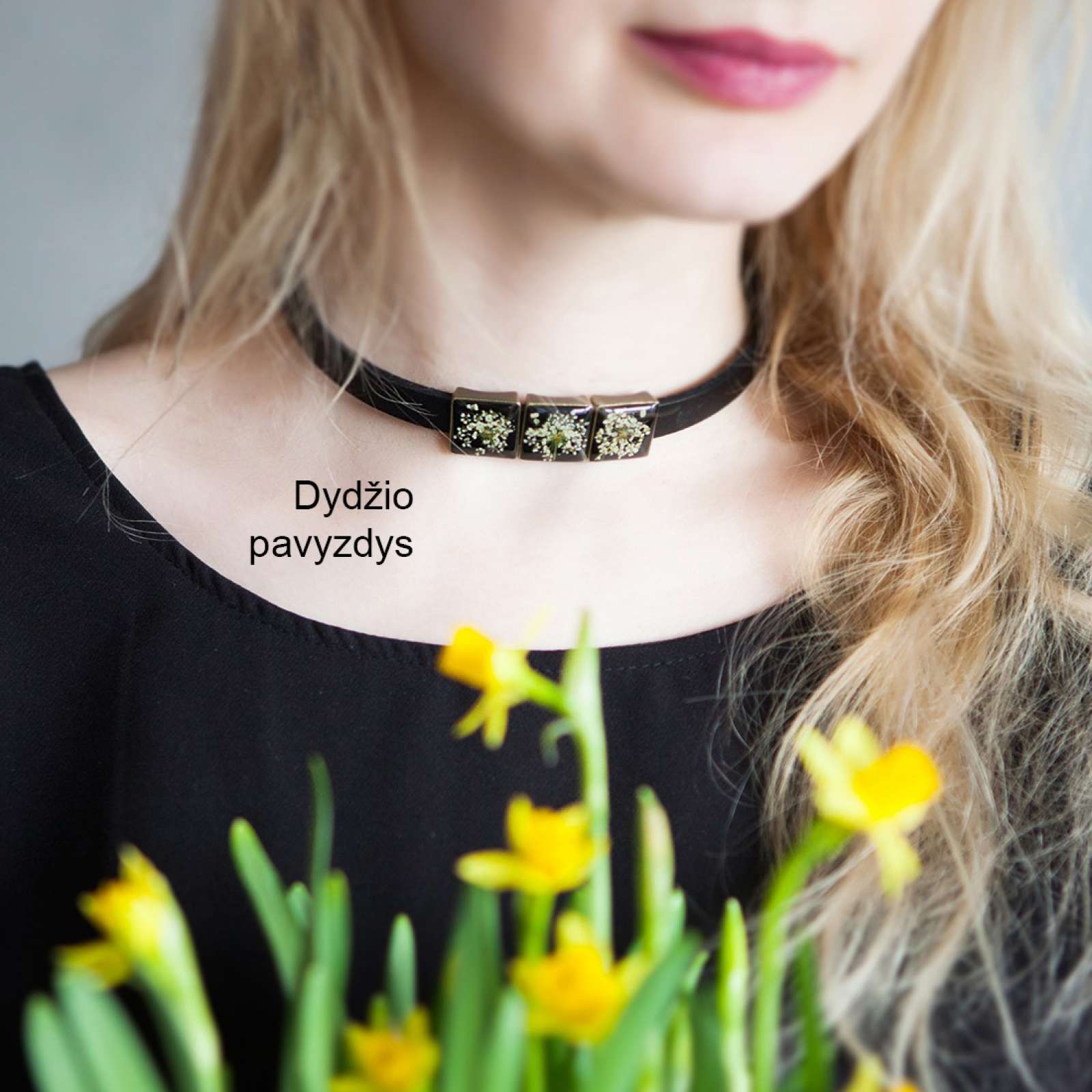 Apyrankė-kaklo papuošalas (2in1) „Black Queen“