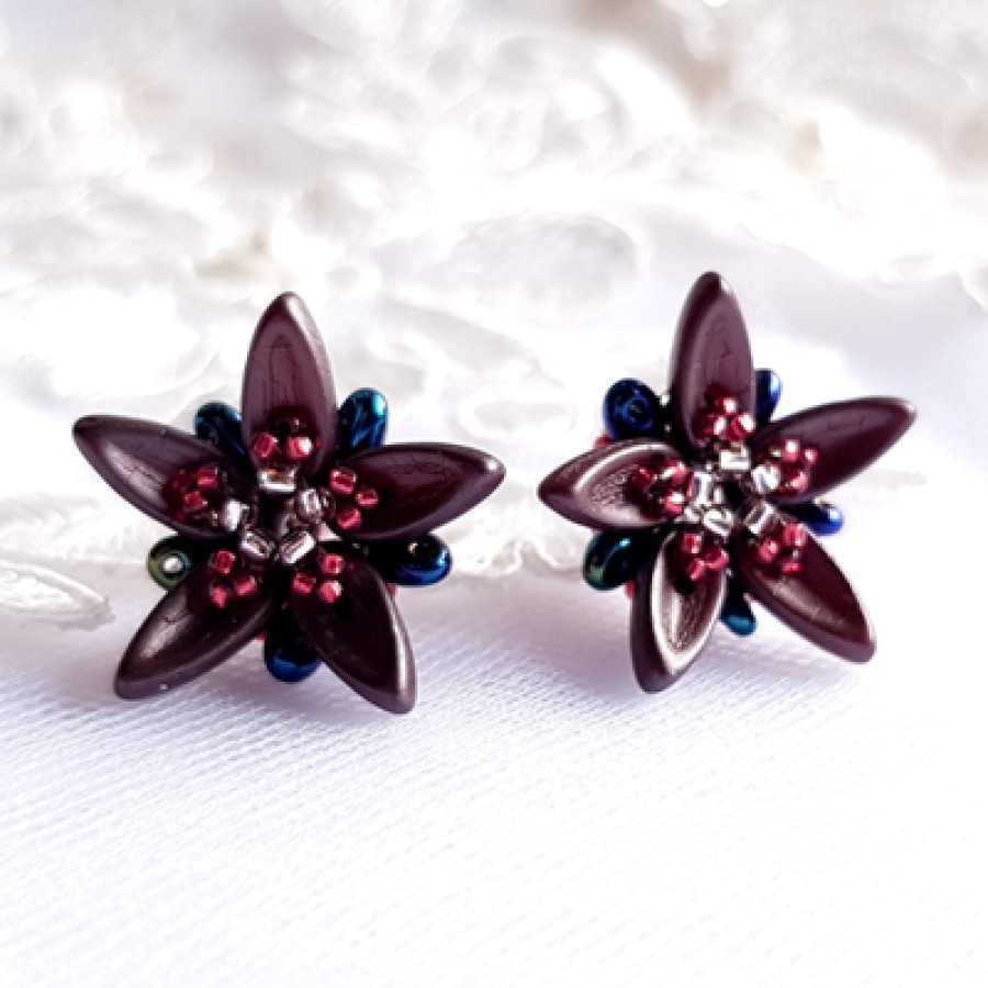 Auskarai „Chocolate Flowers“