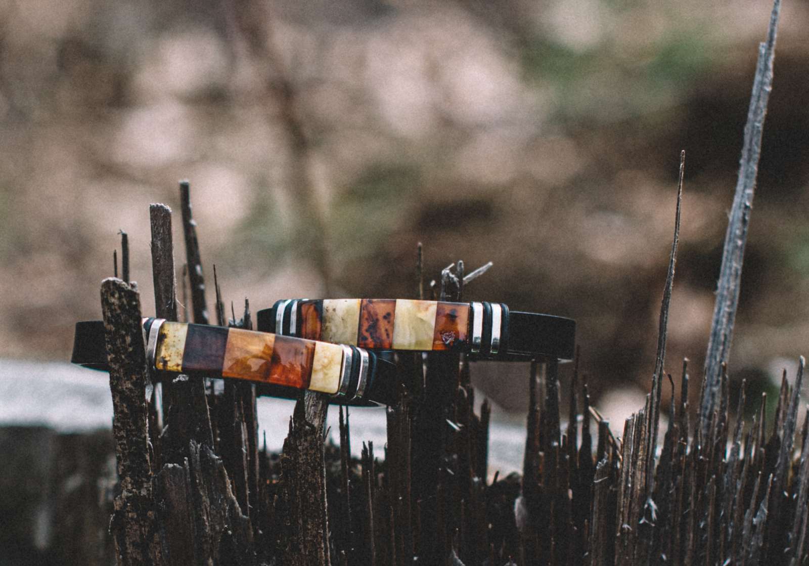 Odinė apyrankė su gintaru Jam ir Jai