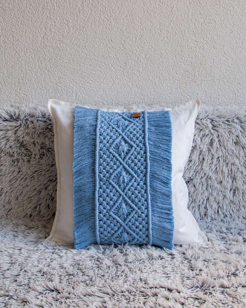 Macrame pagalvės užvalkalas