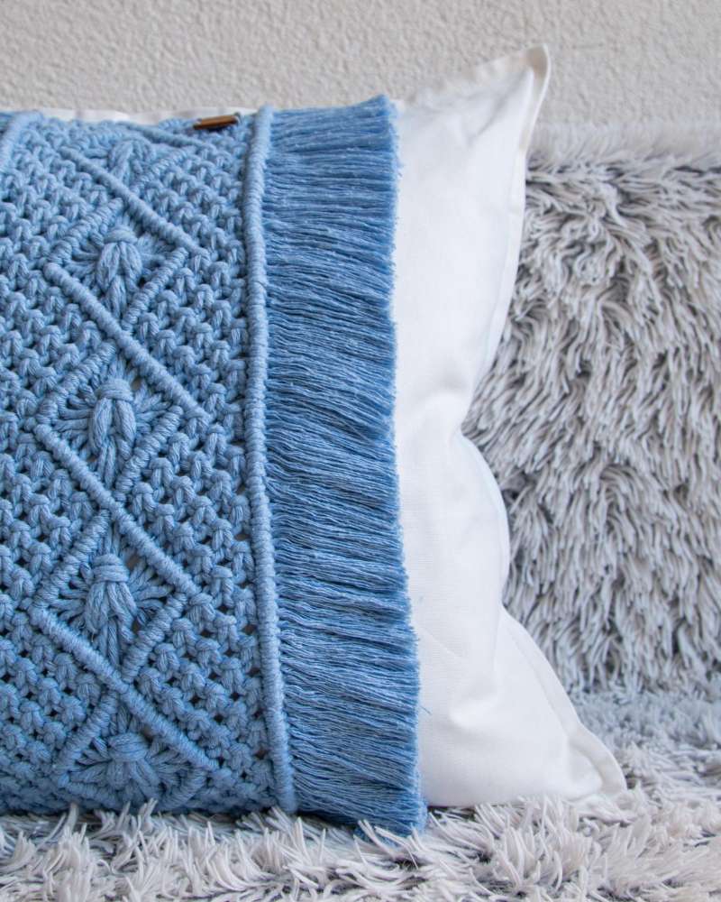 Macrame pagalvės užvalkalas