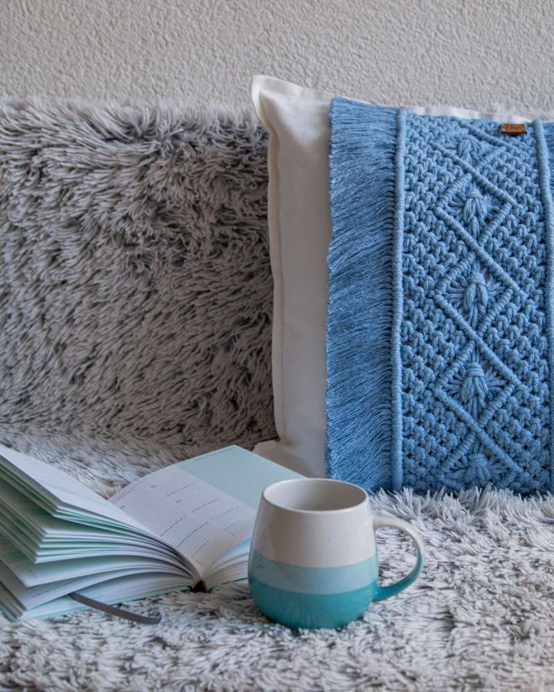 Macrame pagalvės užvalkalas