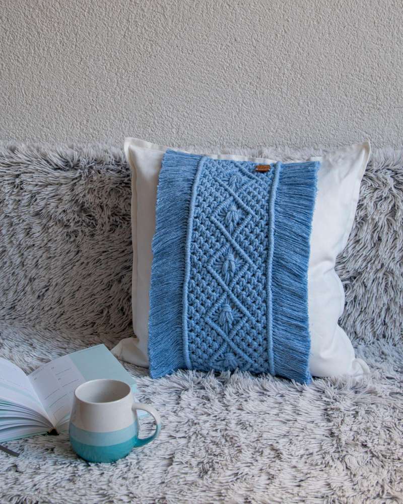Macrame pagalvės užvalkalas