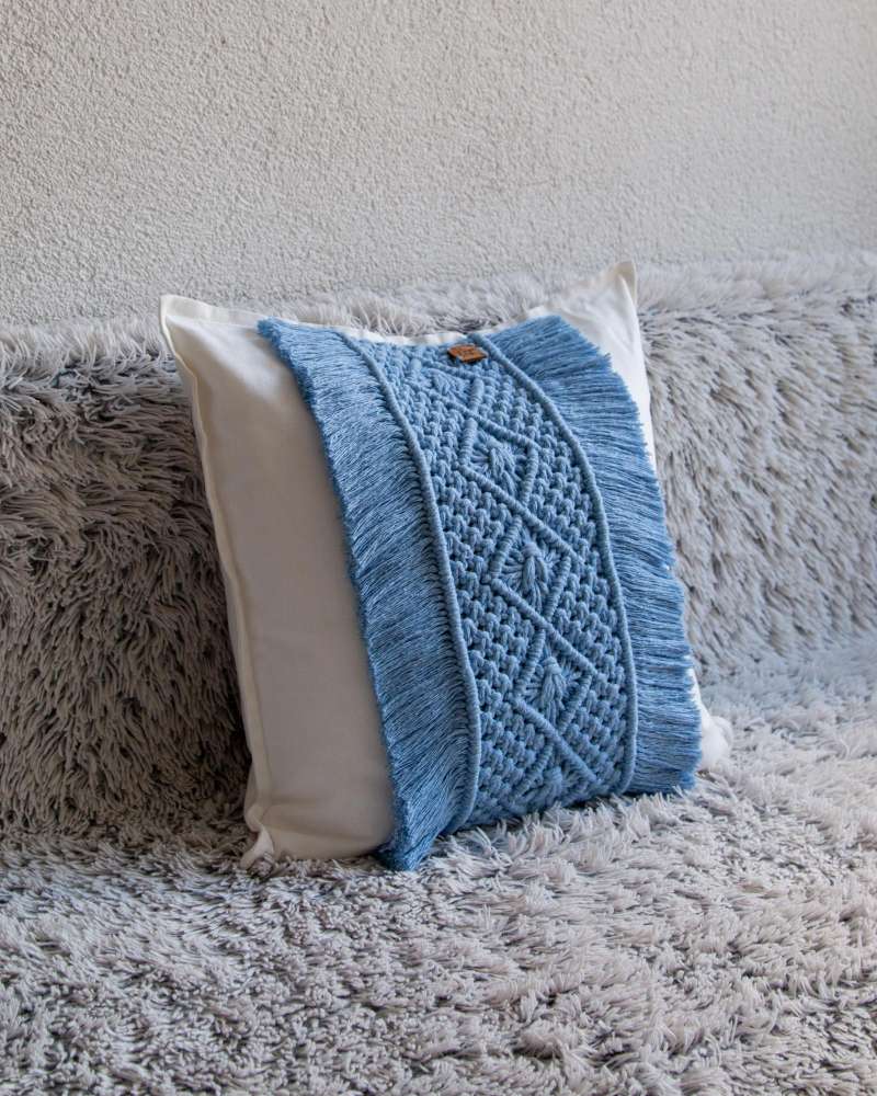 Macrame pagalvės užvalkalas