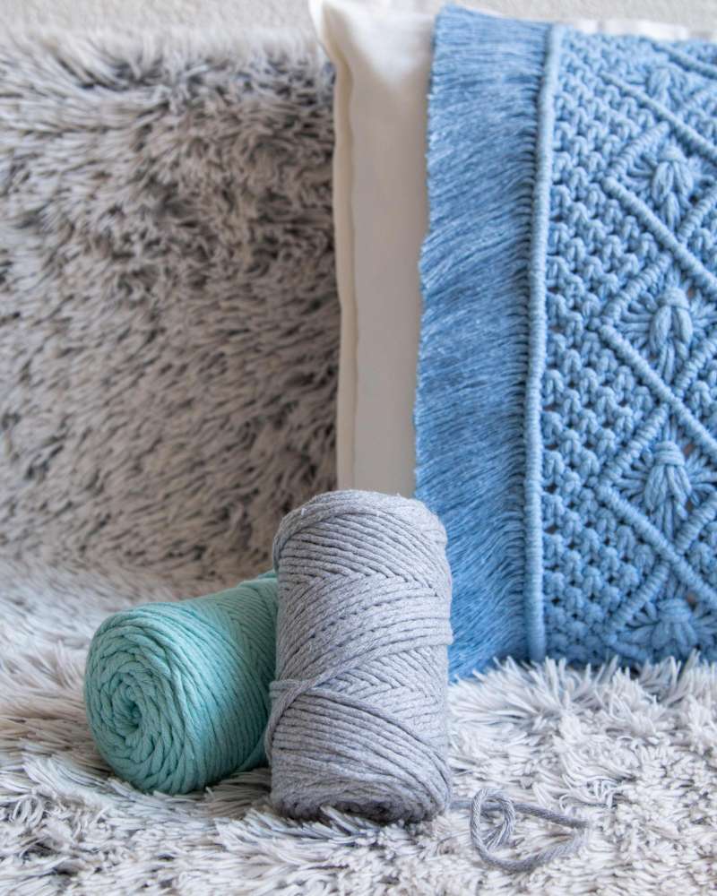 Macrame pagalvės užvalkalas