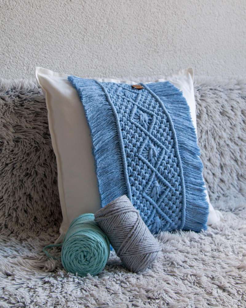 Macrame pagalvės užvalkalas