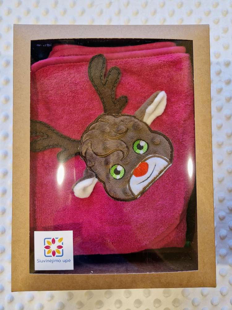 Siuvinėtas rankšluostis kūdikiui Elniukas🦌🎁, dėžutėje