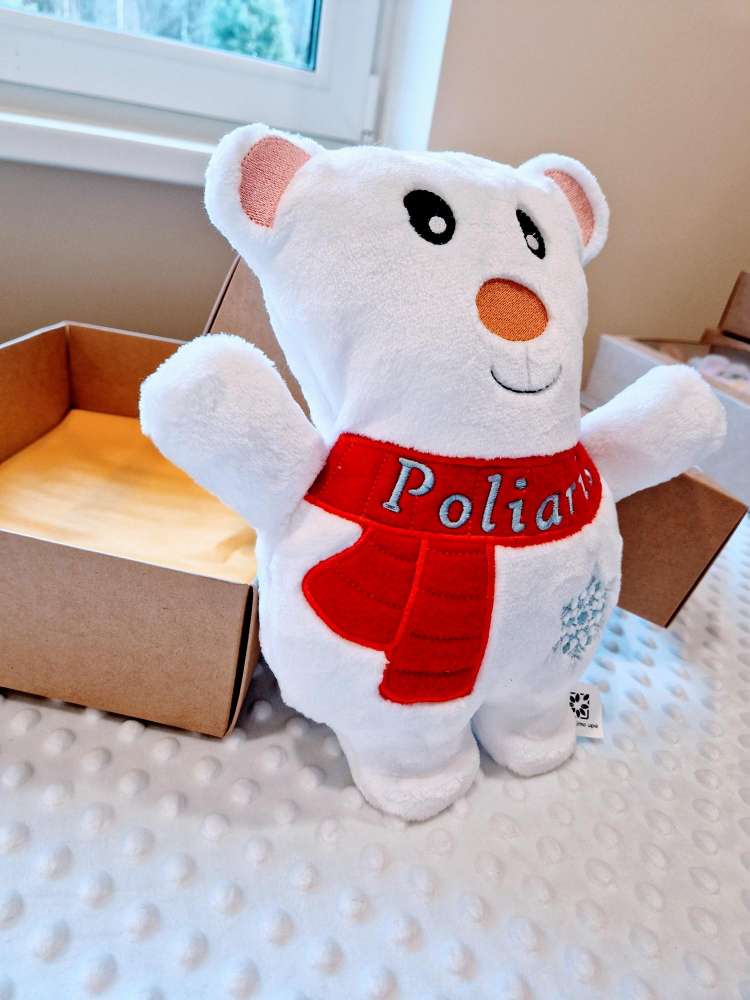 Siuvinėtas lokiukas ❄️, 25 cm, personalizuota dovana dėžutėje🎁