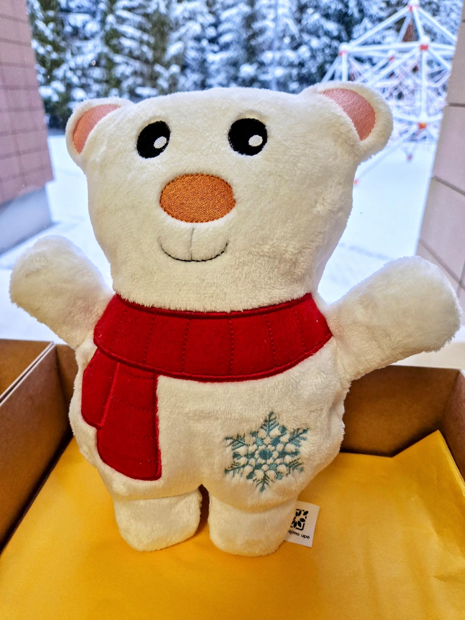 Siuvinėtas lokiukas ❄️, 25 cm, personalizuota dovana dėžutėje🎁