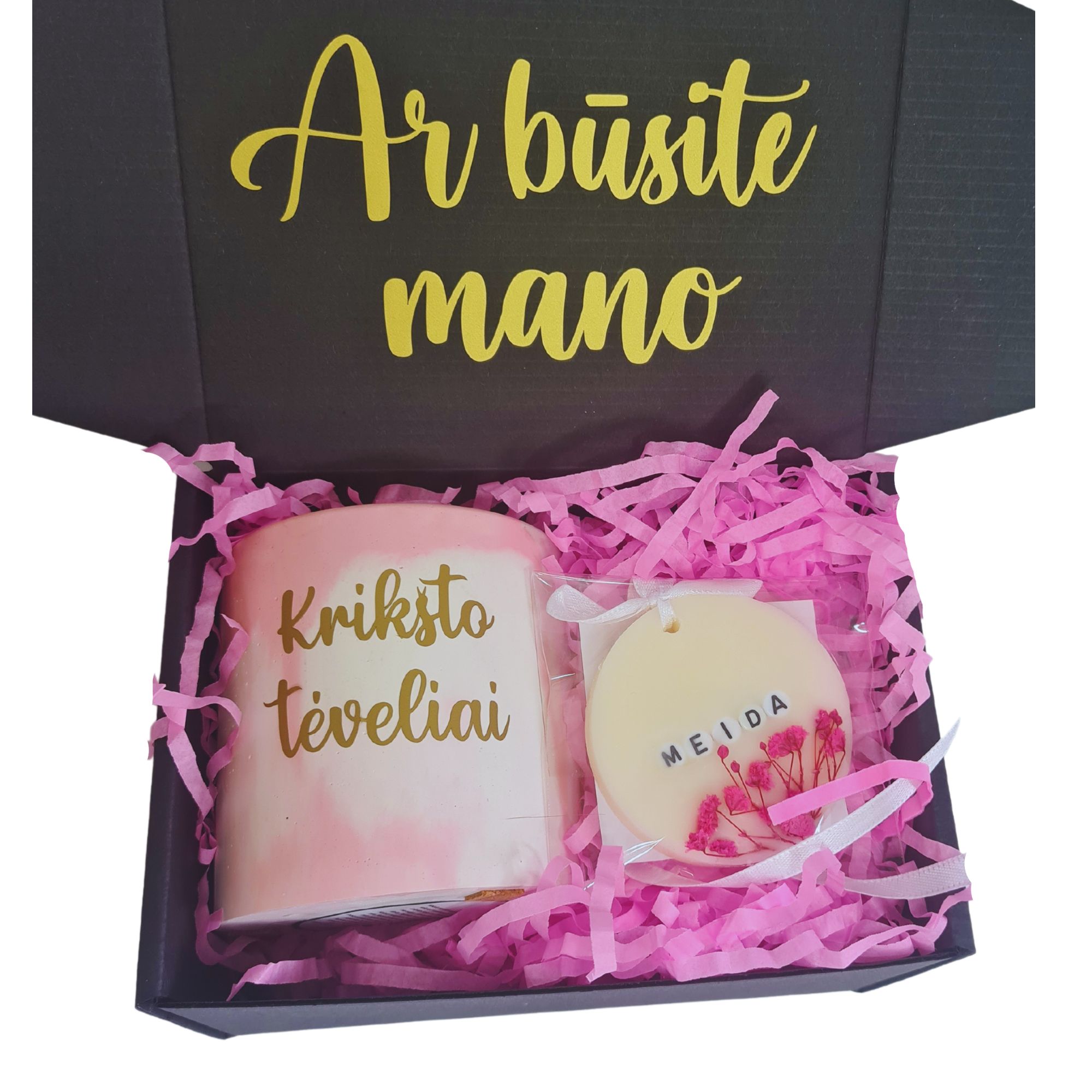Dovana kvietimas „Ar būsite krikšto tėveliai“ rožinis variantas
