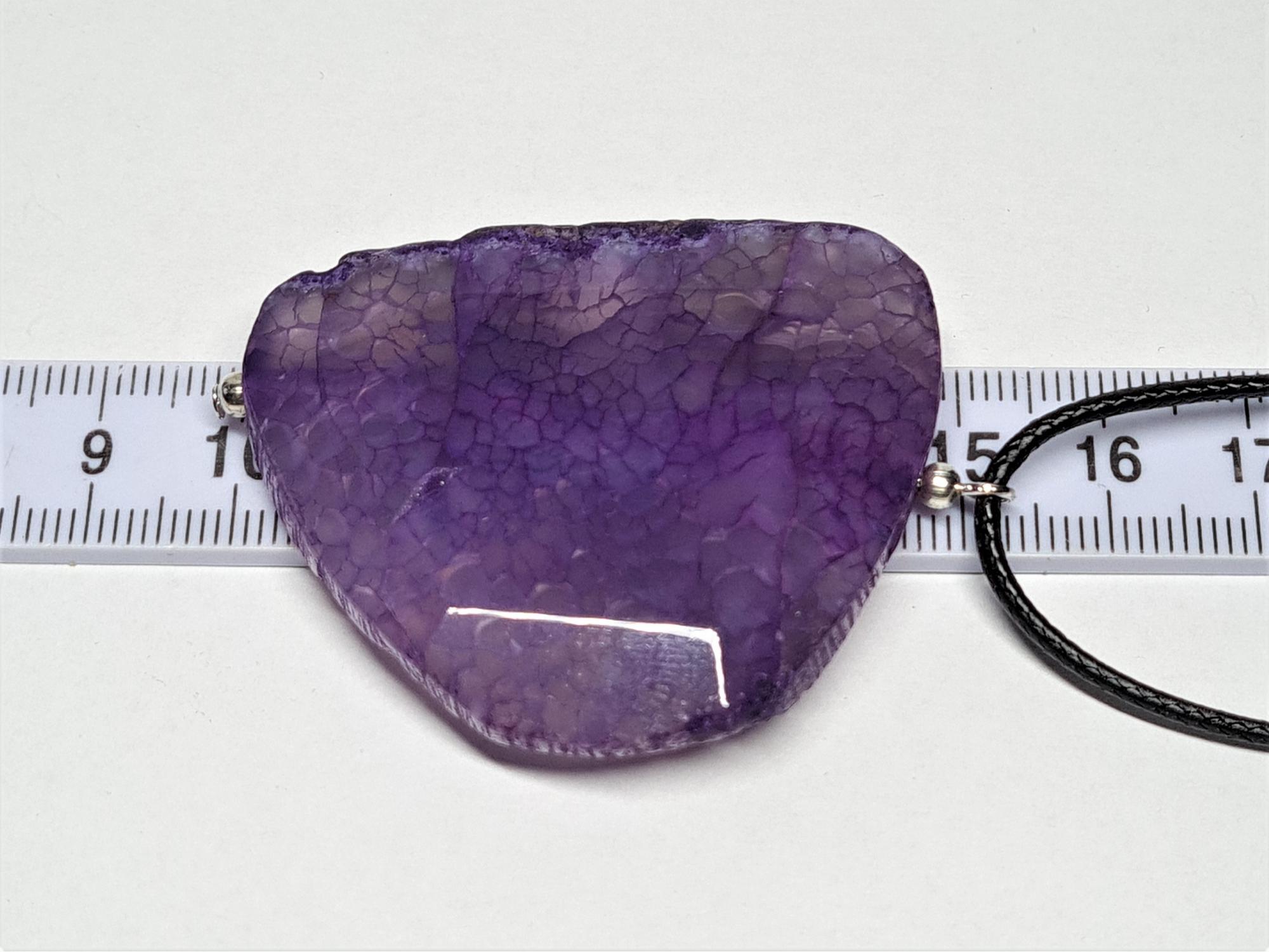 Agato pakabukas su virvele. Violetinis Agatas 0162
