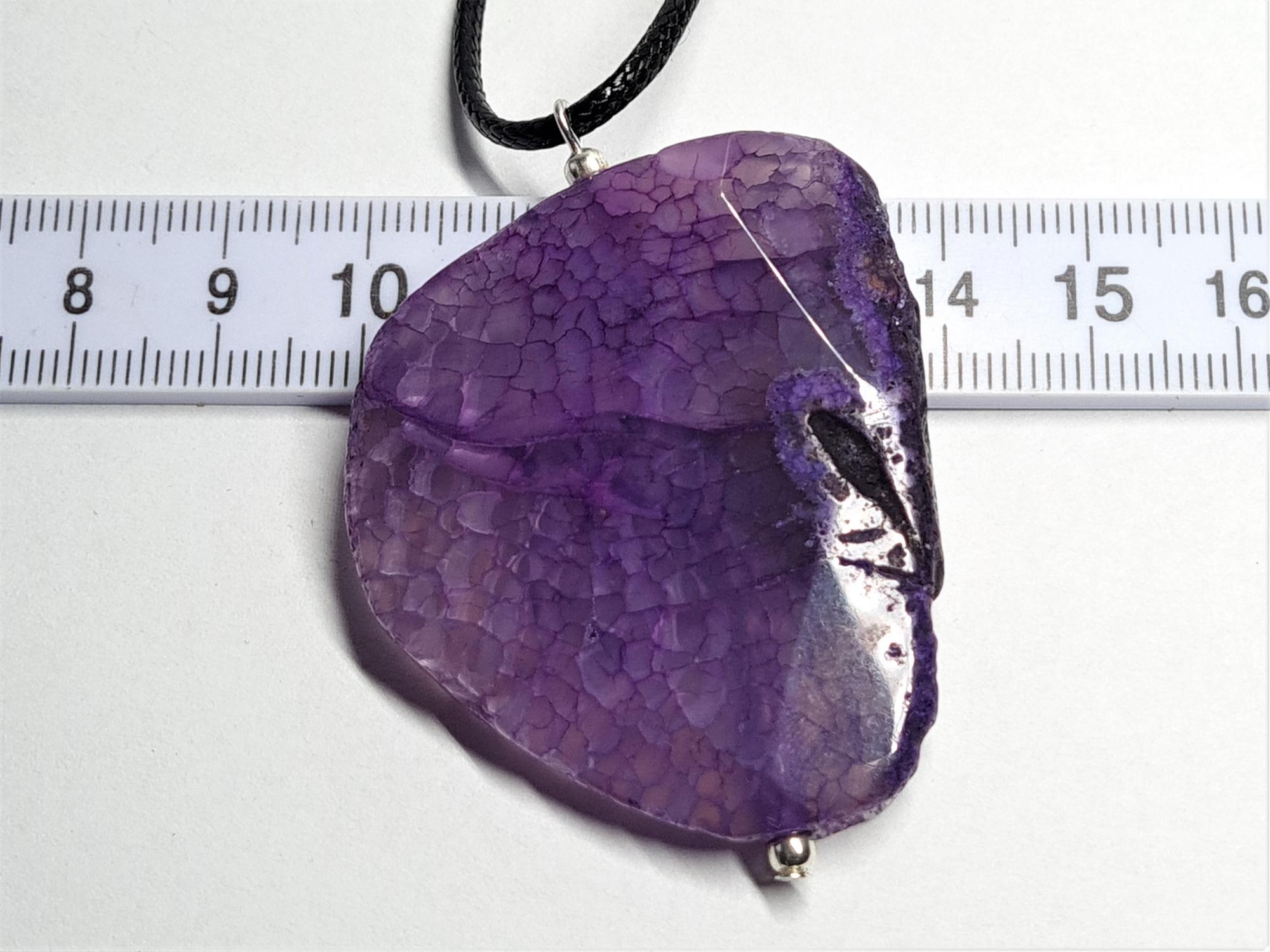Agato pakabukas su virvele. Violetinis Agatas 0162