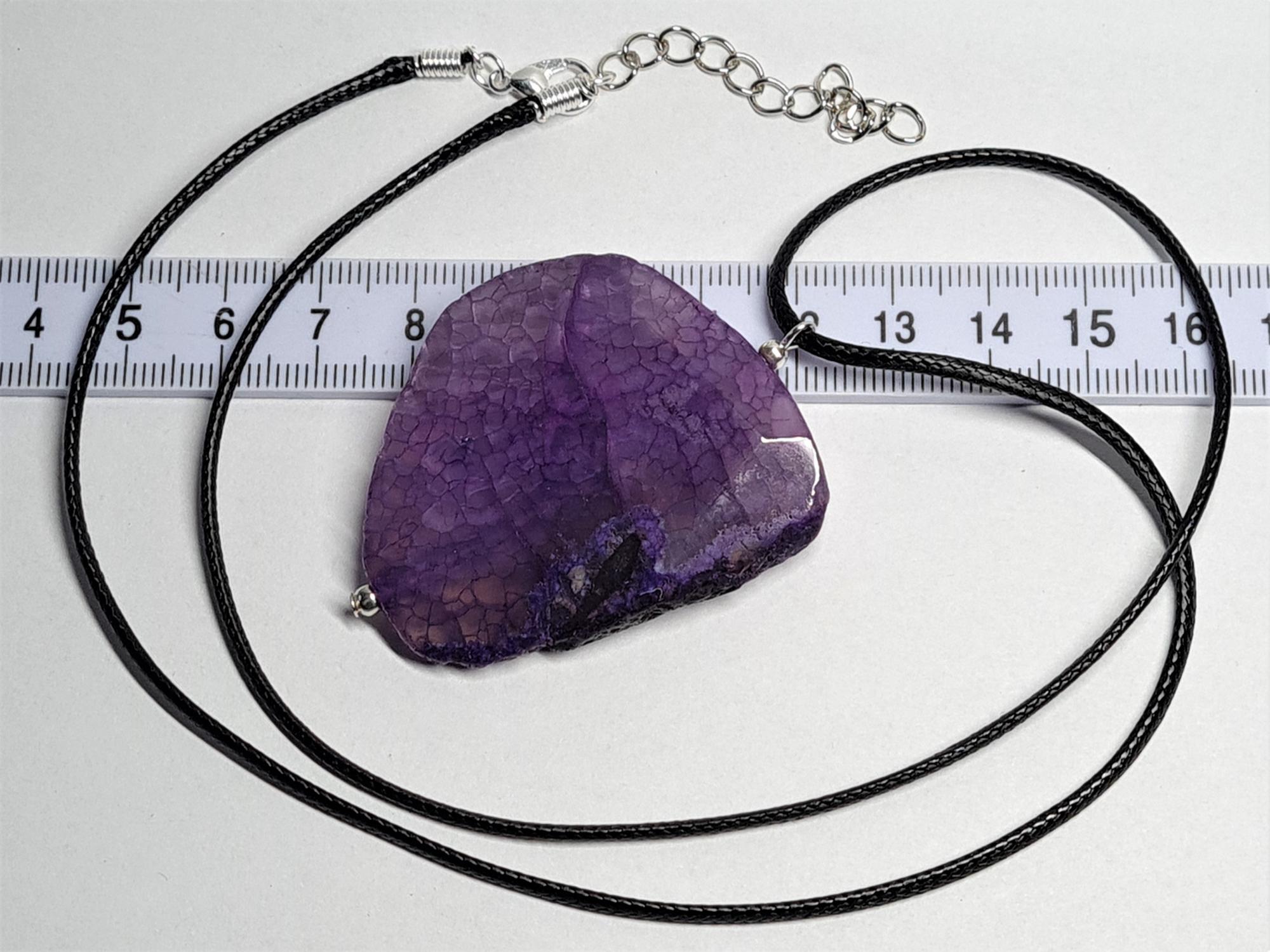 Agato pakabukas su virvele. Violetinis Agatas 0162