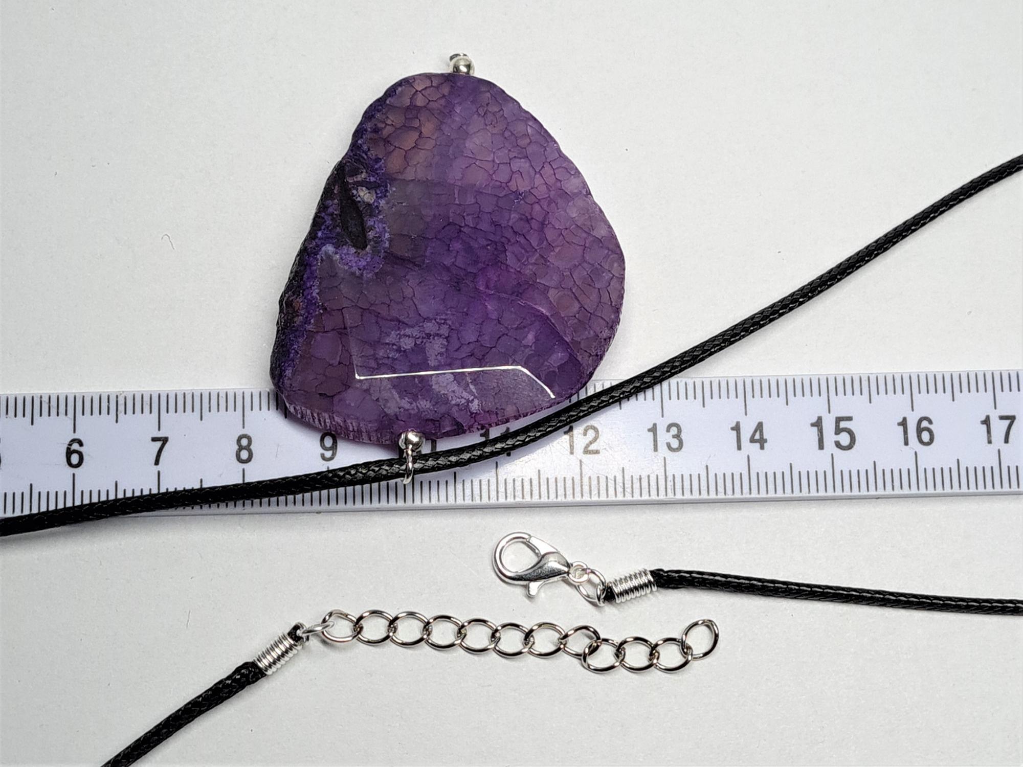 Agato pakabukas su virvele. Violetinis Agatas 0162