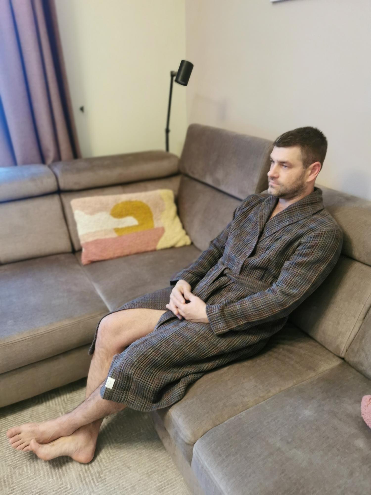 Vaflinis vyriškas chalatas