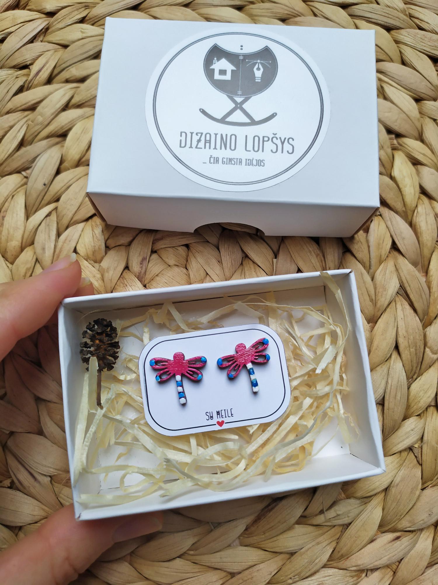 Mediniai rankų darbo auskarai ''Japoniška sakura''
