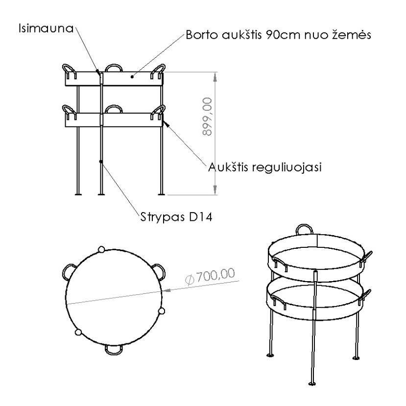Laužo keptuvė 70 cm