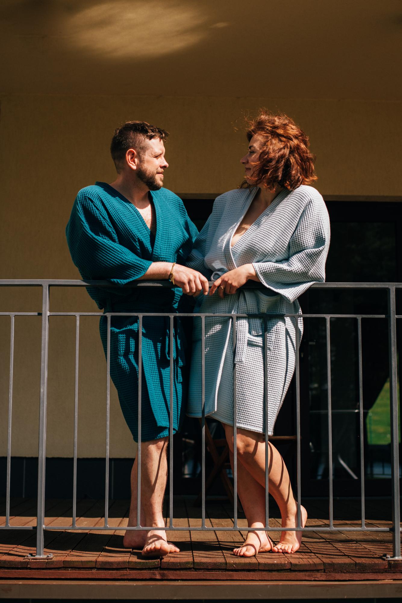 Medvilninis (vaflinis) kimono stiliaus chalatas