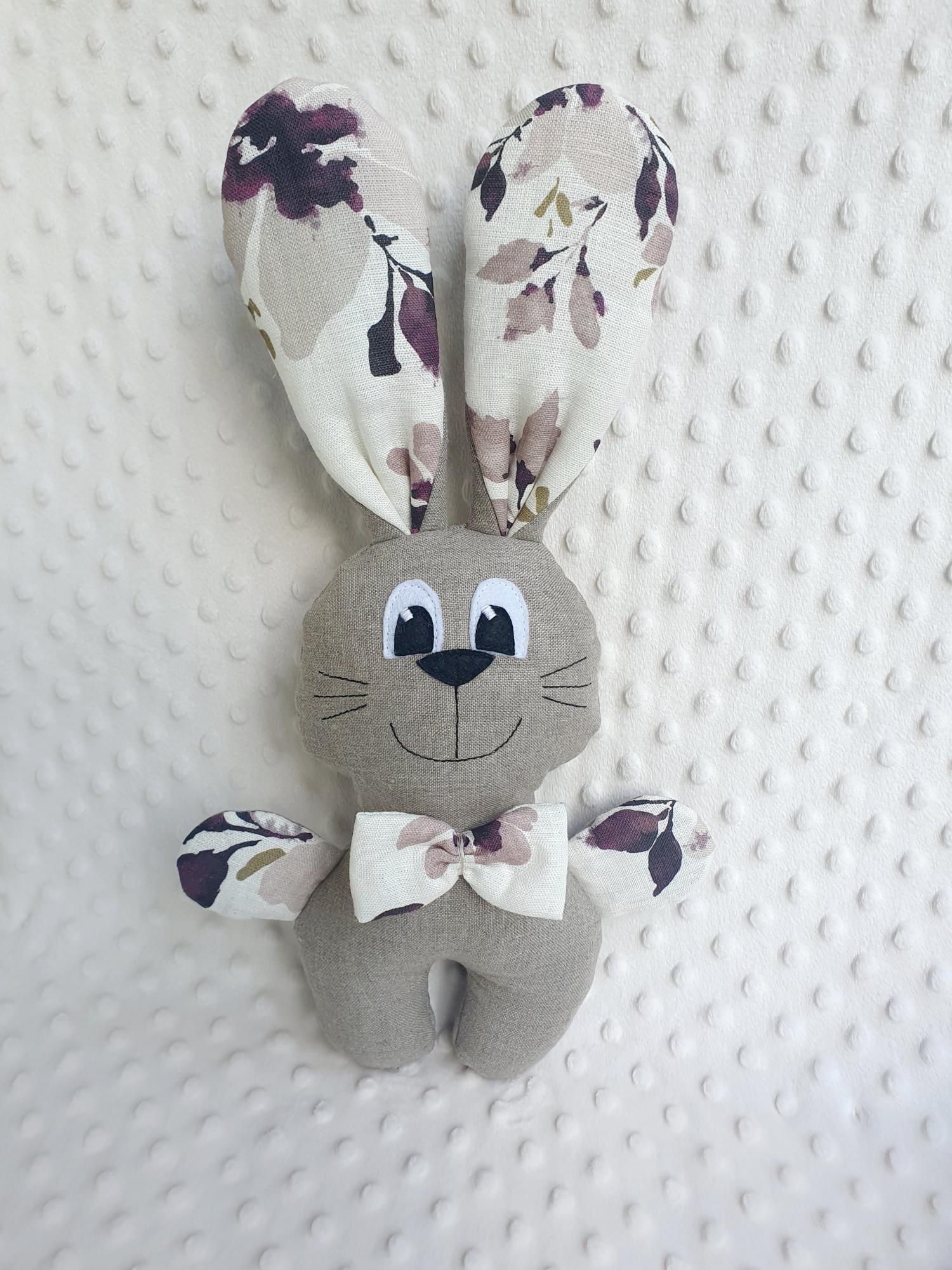 Zuikis ilgaausis, ūgis 36 cm. 100% lino audinys
