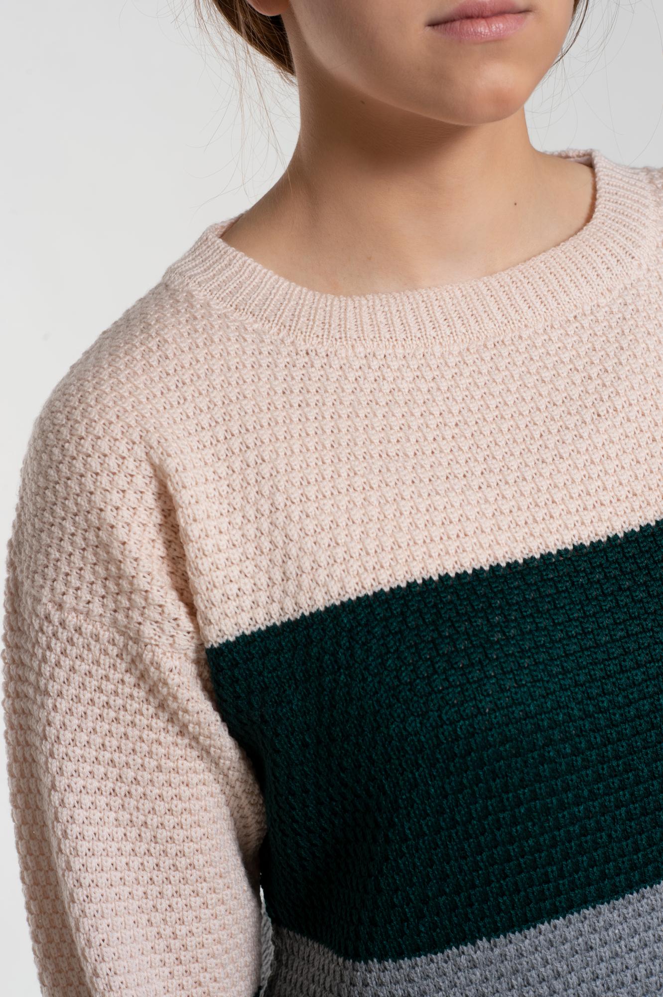Megztas dryžuotas megztinis moterims, negabaritinis megztinis su didelėmis juostelėmis, spalvotas merino megztinis, megztinis su raštais
