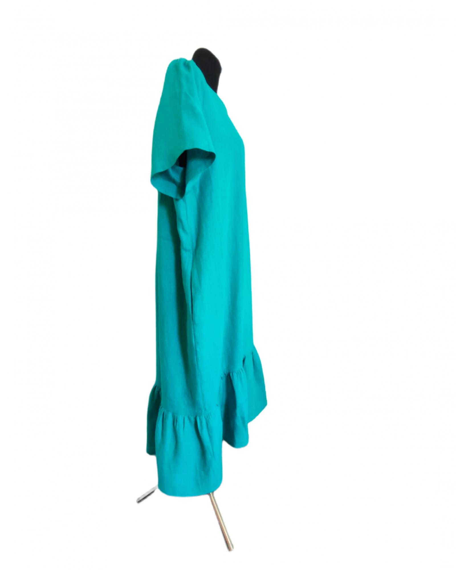 Lininė Suknelė / Stilingi Natūralaus Lino Drabužiai Moterims/ Elegantiškos Didelio Dydžio Suknelės / Plus Size Linen Dress / Lietuviškos Moteriškos Suknelės