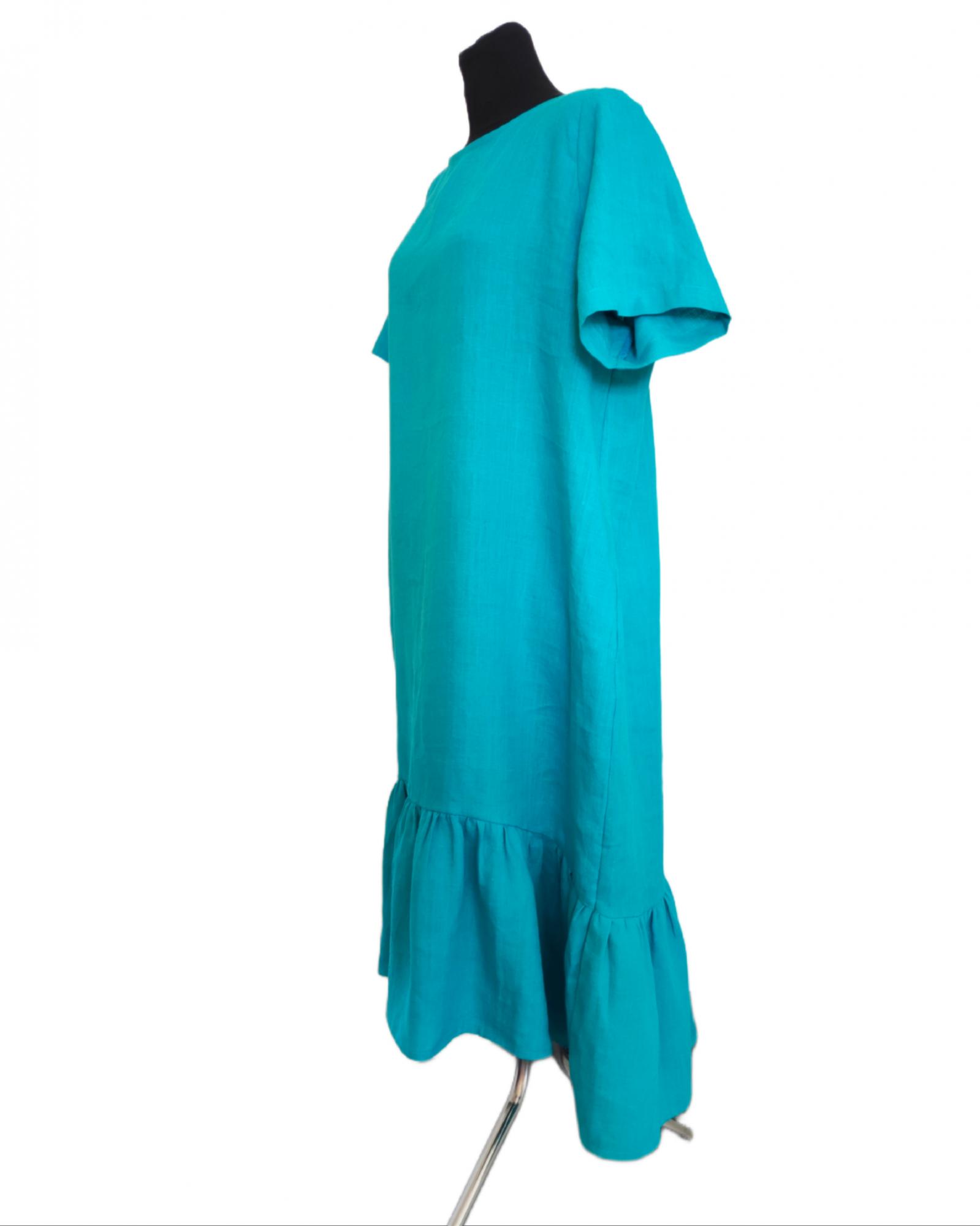 Lininė Suknelė / Stilingi Natūralaus Lino Drabužiai Moterims/ Elegantiškos Didelio Dydžio Suknelės / Plus Size Linen Dress / Lietuviškos Moteriškos Suknelės