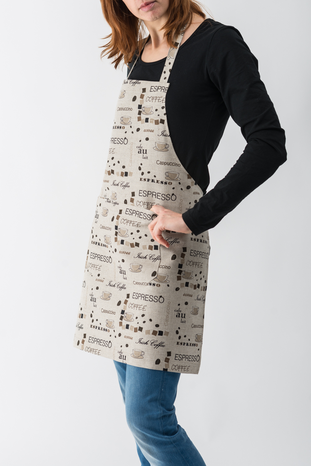 Lininė prijuostė „Kava“
