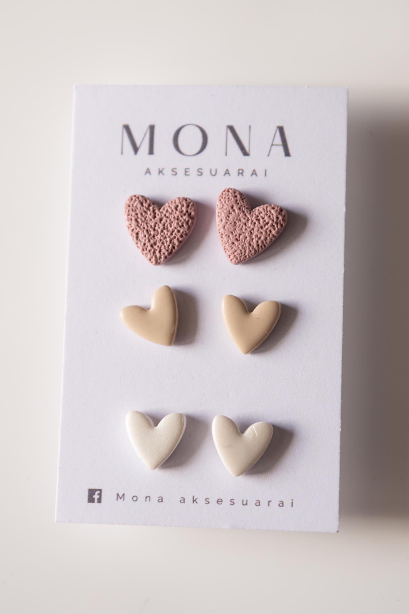 Auskarų rinkinys ,,Pastel hearts"