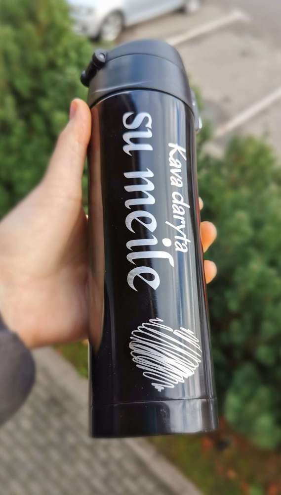Termo puodelis „Kava, daryta su meile“