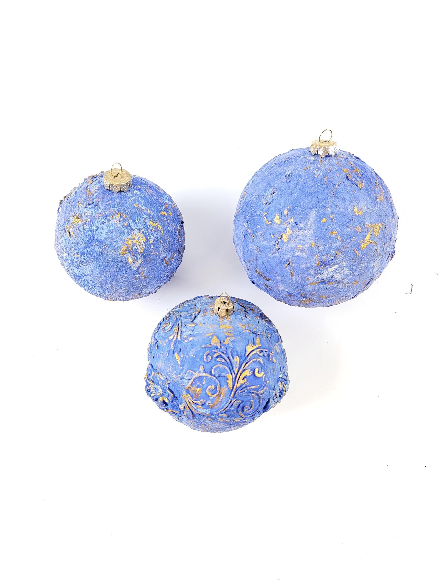 Kalėdų eglutės žaisliukai „Claro azul“ (8 cm) - 3 vnt.