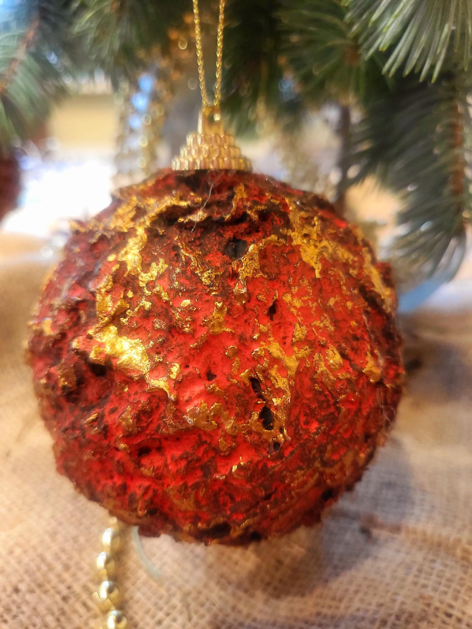 Kalėdų eglutės žaisliukai „Rojo oscuro“ (8 cm) - 6 vnt.