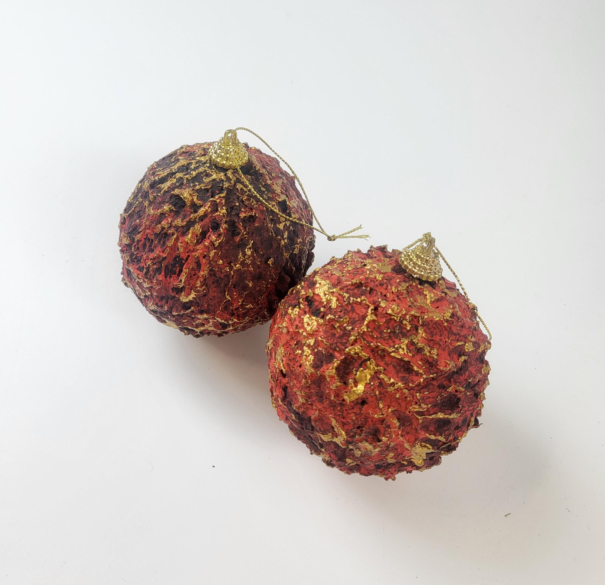 Kalėdų eglutės žaisliukai „Rojo oscuro“ (8 cm) - 2 vnt.