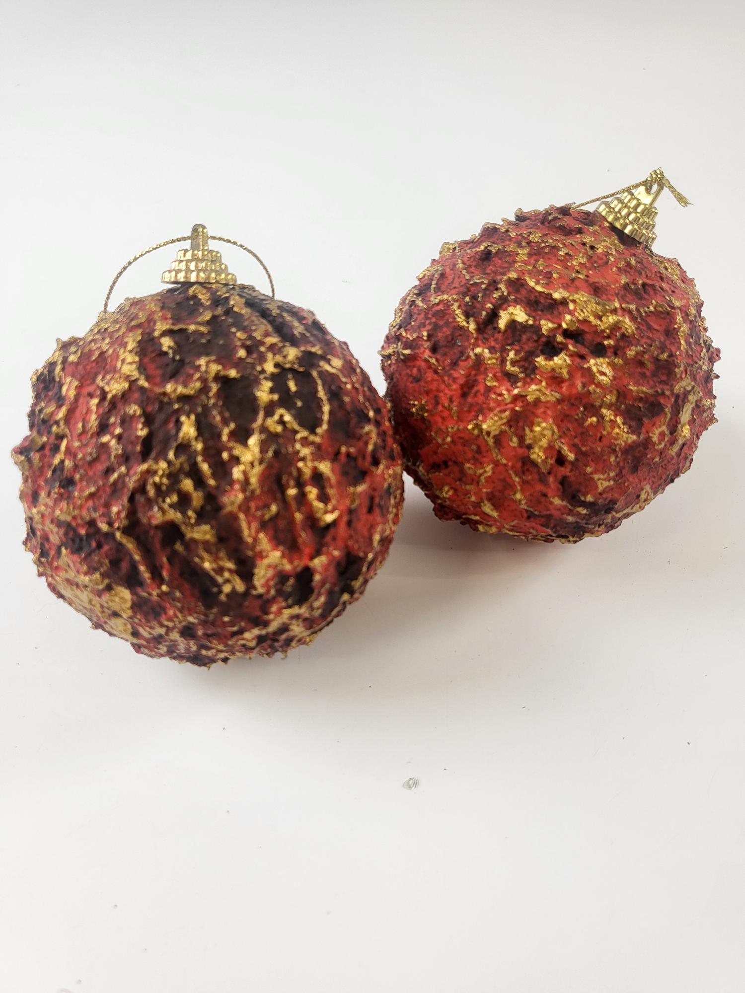 Kalėdų eglutės žaisliukai „Rojo oscuro“ (8 cm) - 2 vnt.