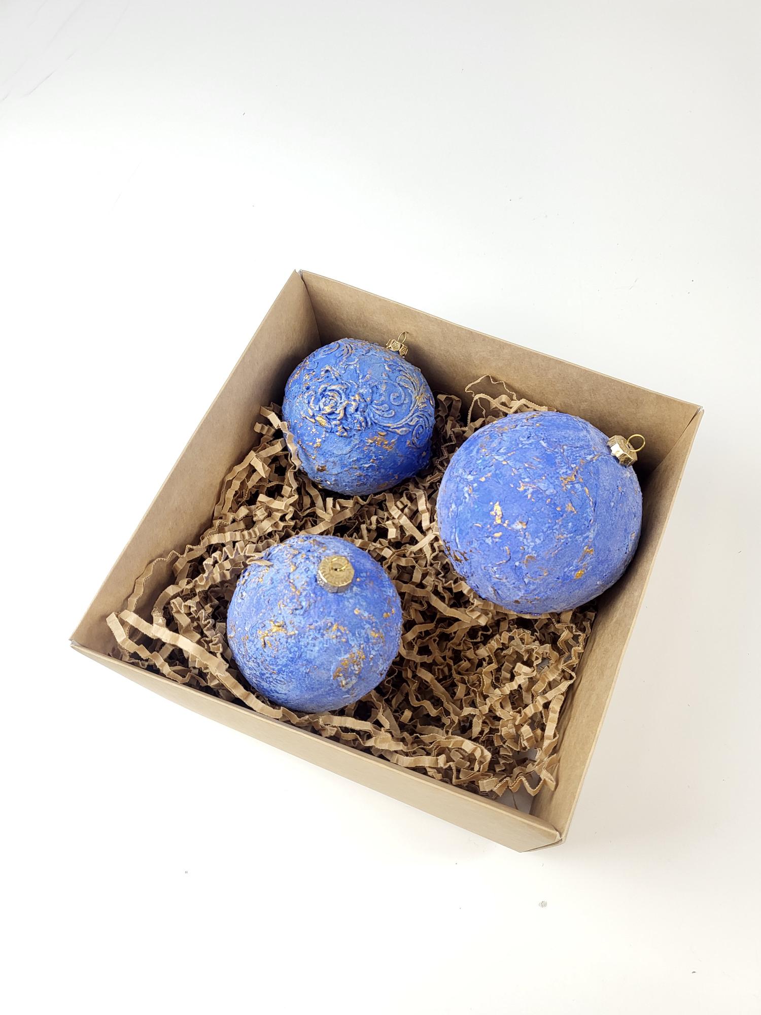 Kalėdų eglutės žaisliukai „Claro azul“ (8 cm) - 3 vnt.