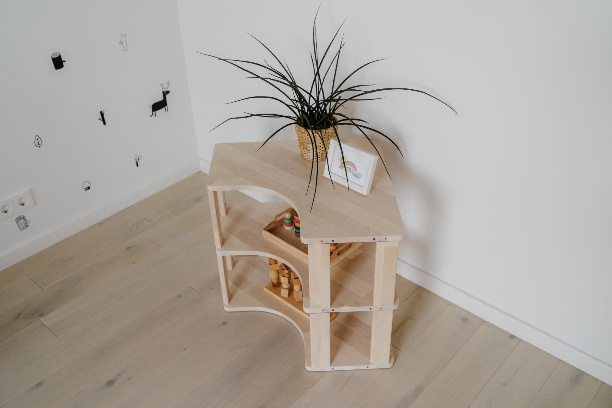 Modulinė Montessori lentyna Kampinė