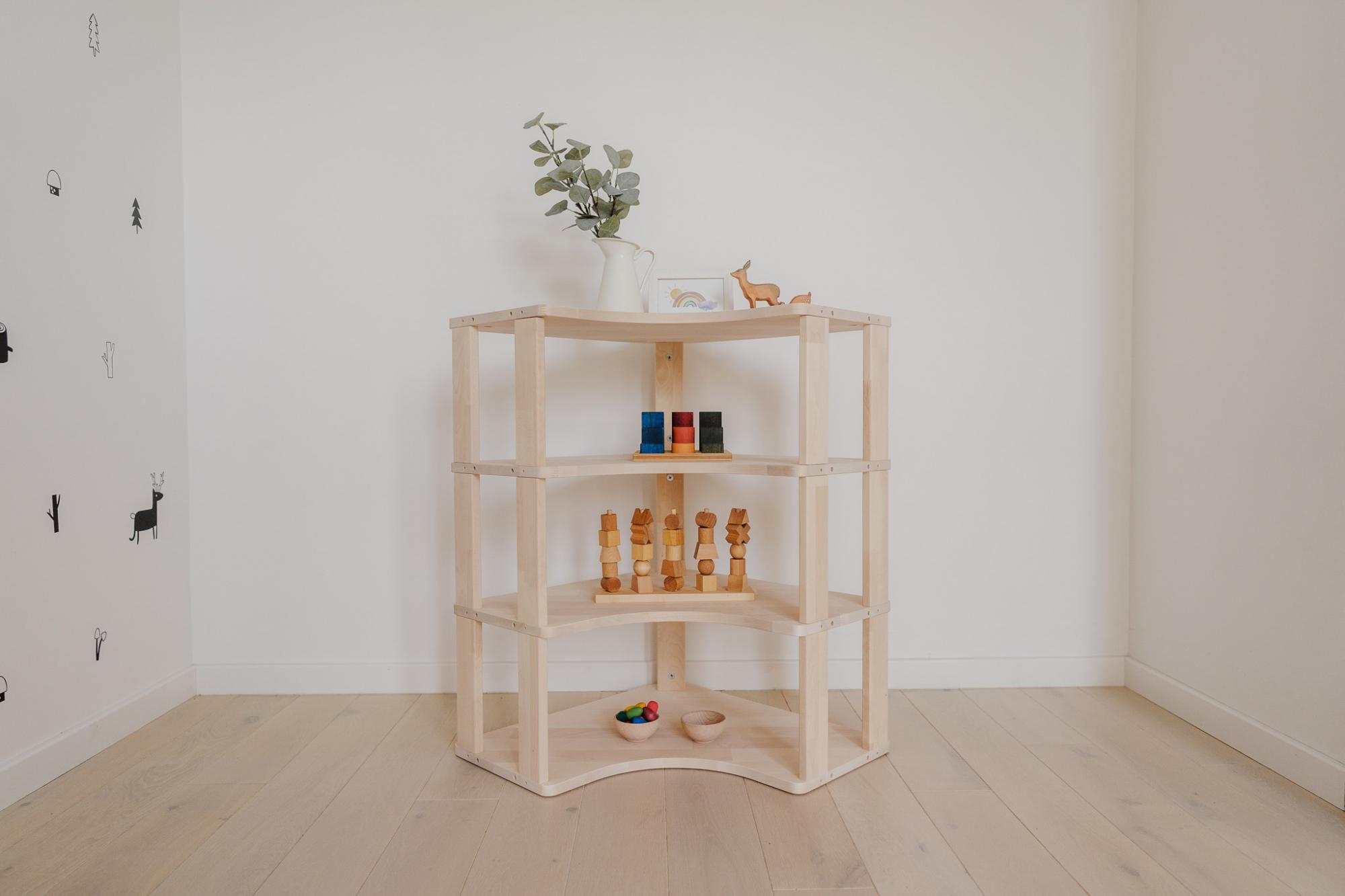 Modulinė Montessori lentyna Kampinė