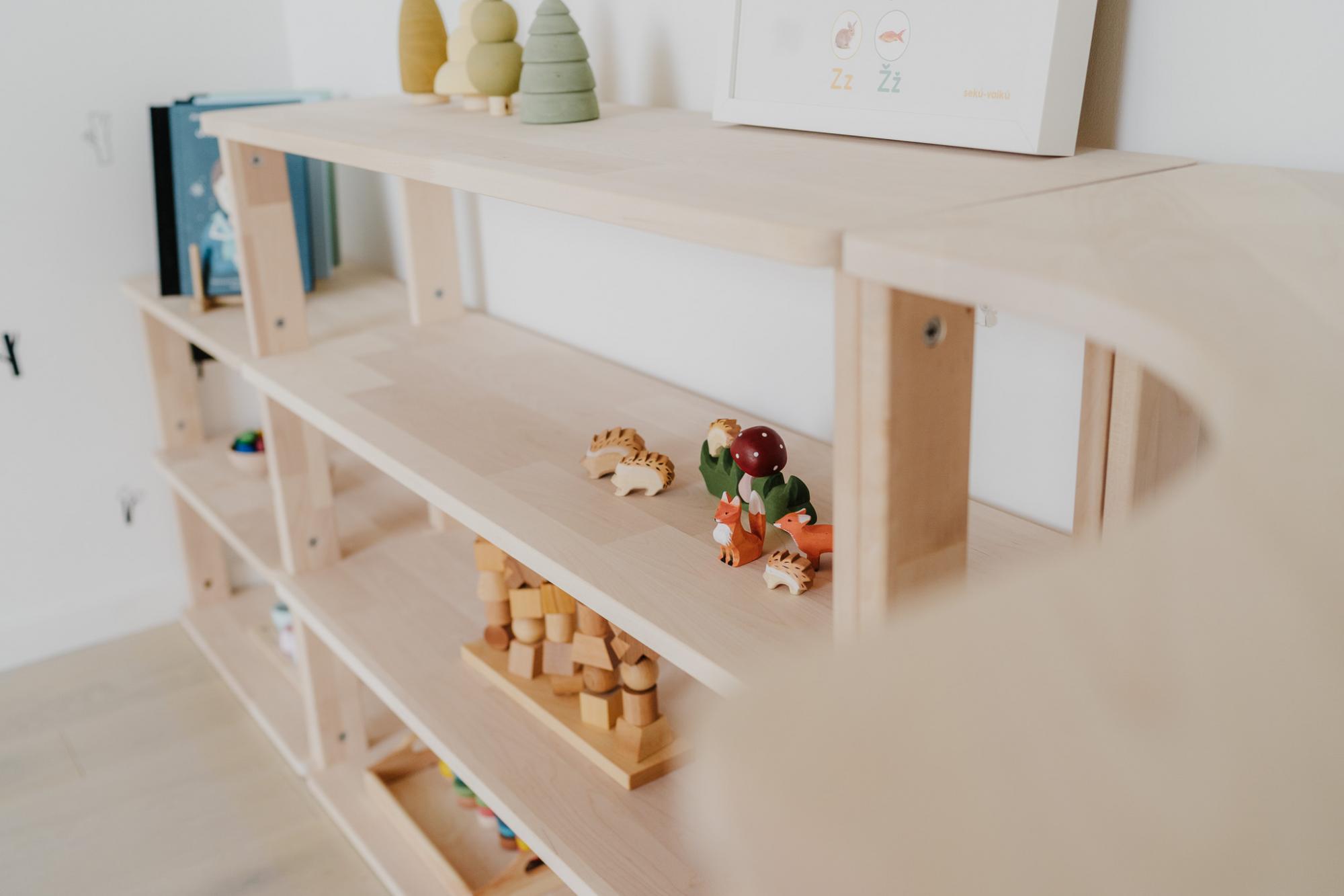 Modulinė Montessori lentyna Kampinė
