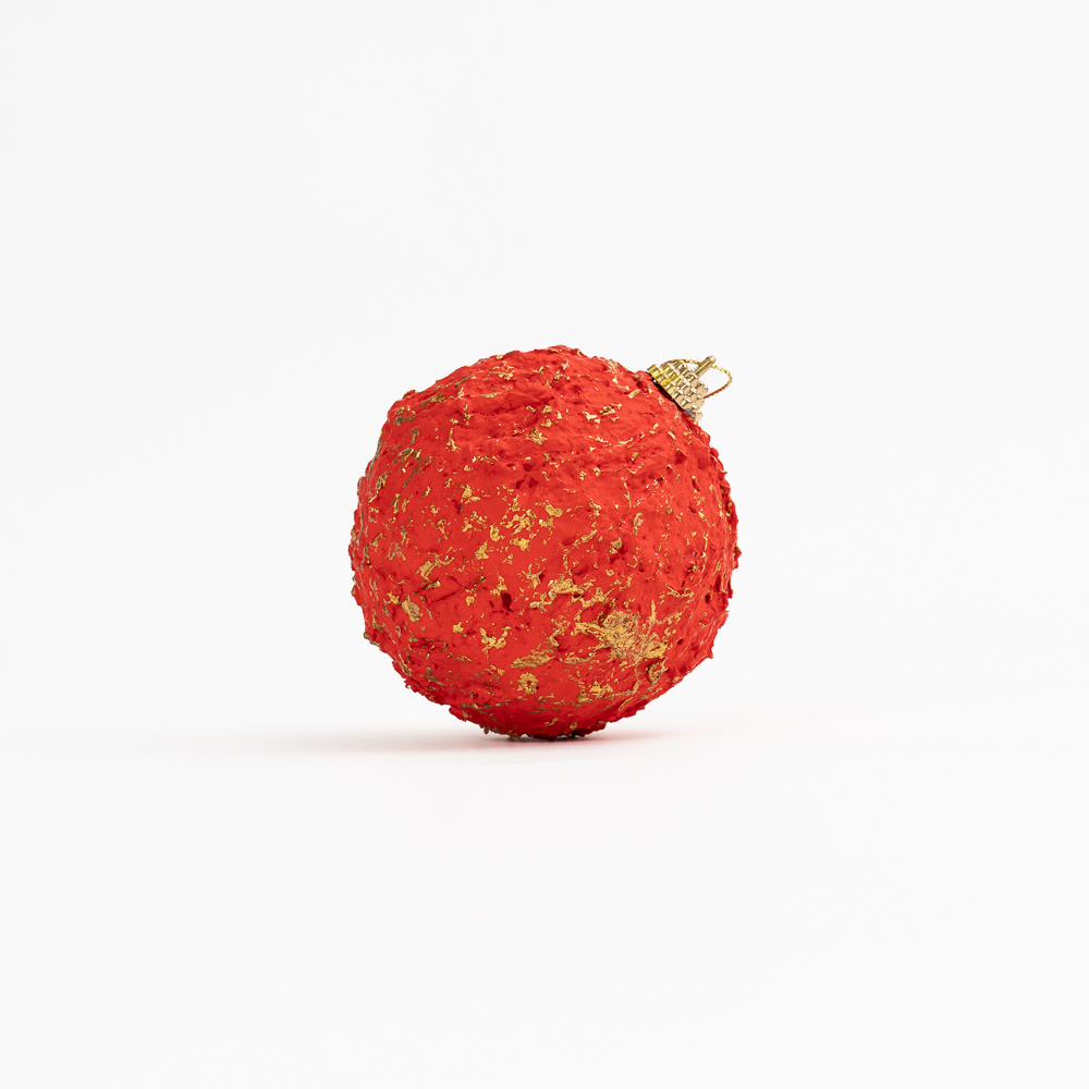 Raudonos spalvos Kalėdų eglutės žaisliukai „Rojo brillante“ (8 cm) - 2 vnt.