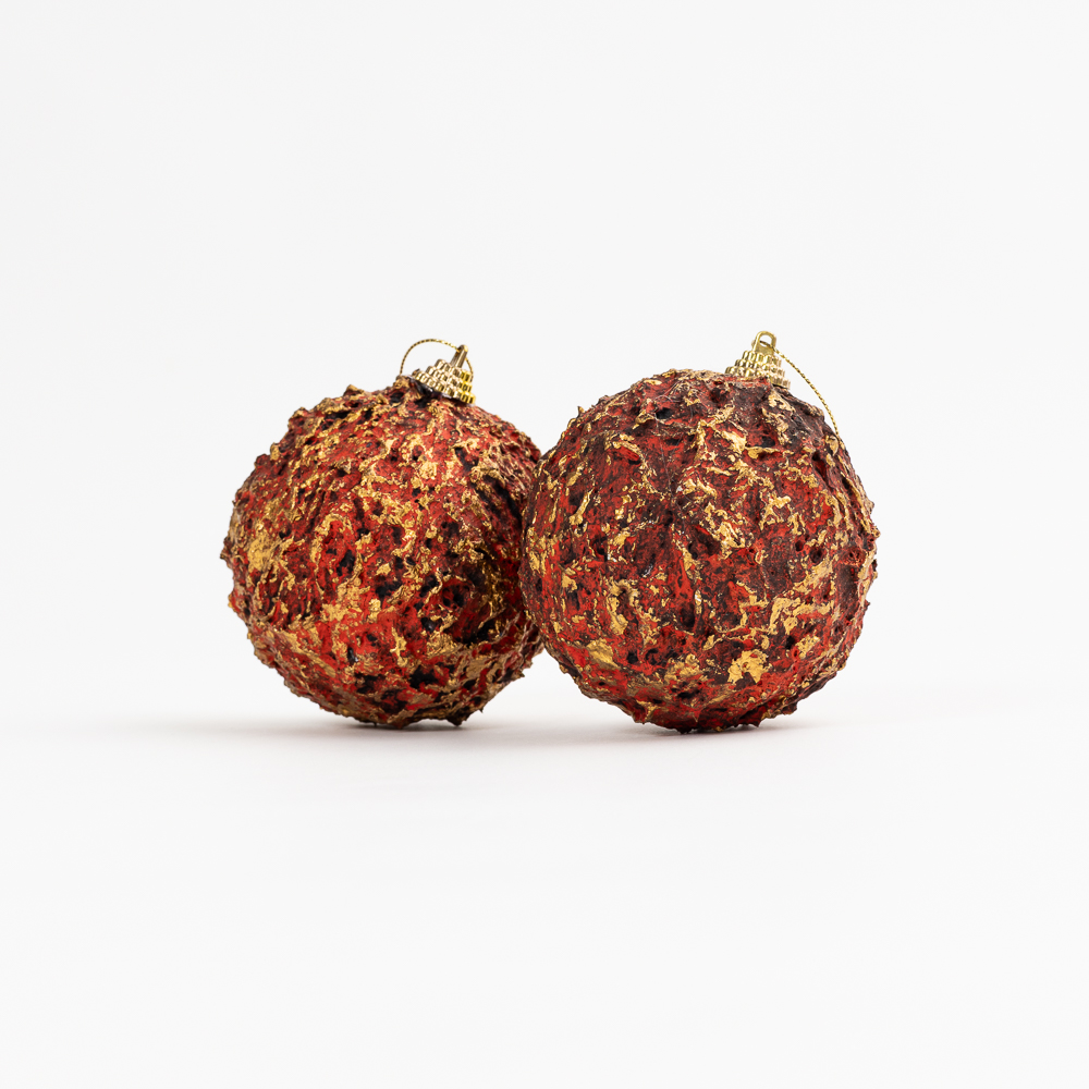 Kalėdų eglutės žaisliukai „Rojo oscuro“ (8 cm) - 2 vnt.
