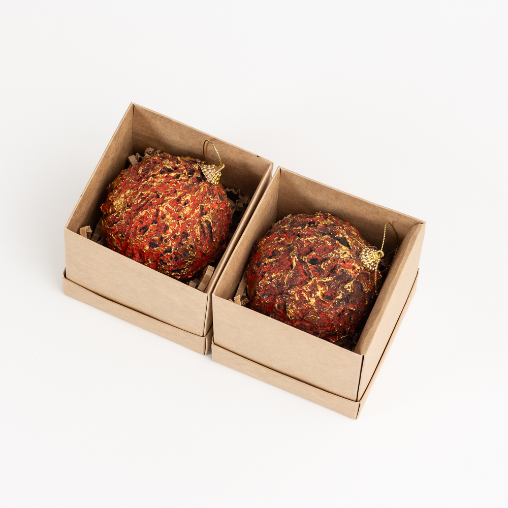 Kalėdų eglutės žaisliukai „Rojo oscuro“ (8 cm) - 2 vnt.